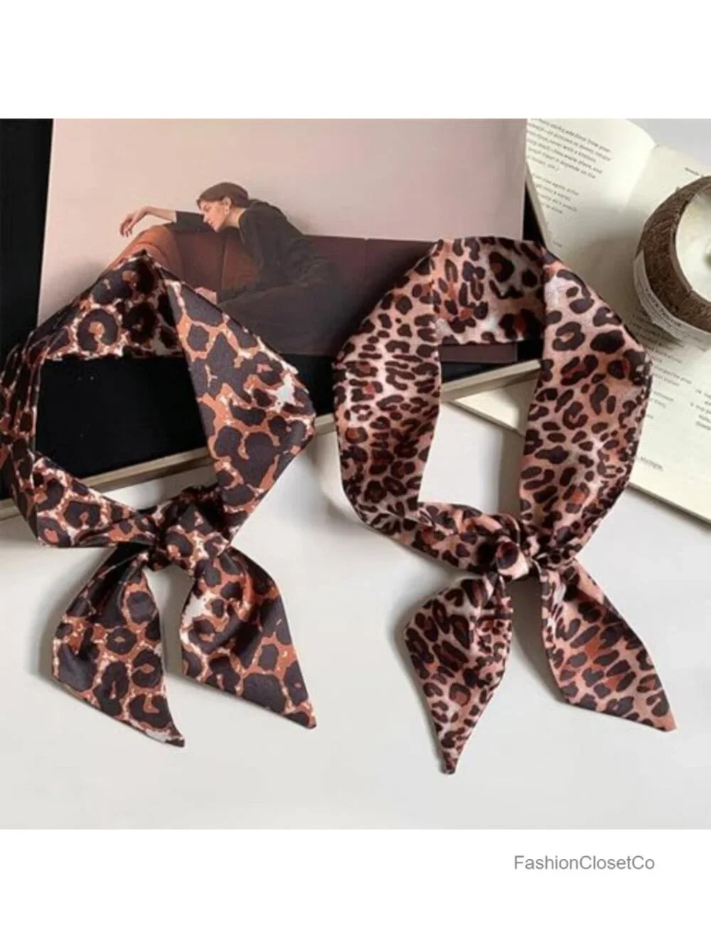 Silk Scarf 6 Pack for Hair Neck Handbag Women Fashion Scarves Ribbon Band